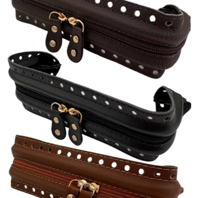 Fecho Para Bolsa Boca de Lobo com Couro Und